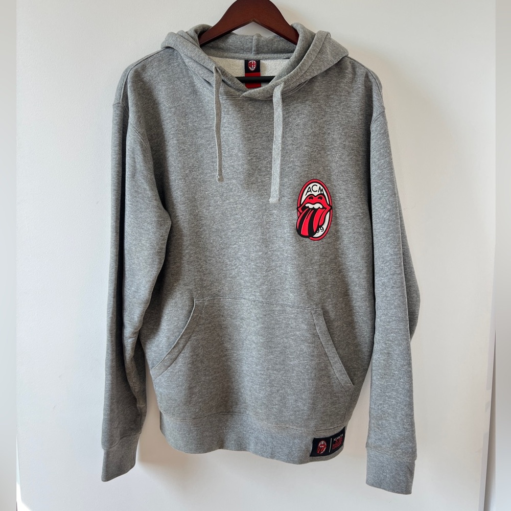 AC Milan x The Rolling Stones Grey Hoodie Official Licensed Product Size M